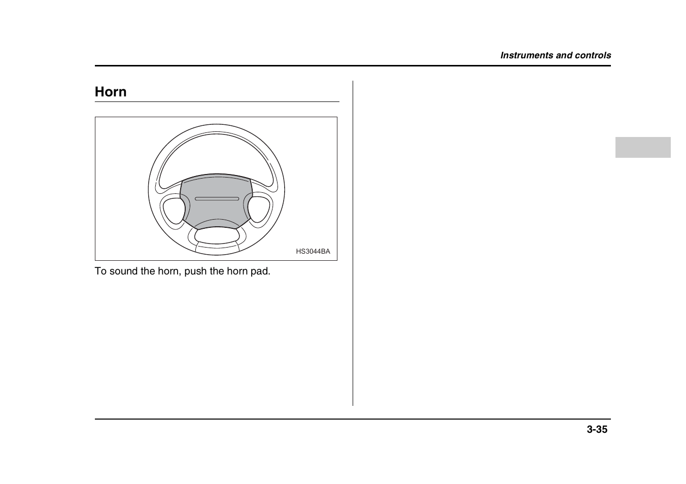 Horn | Subaru 2004 Forester X User Manual | Page 164 / 439