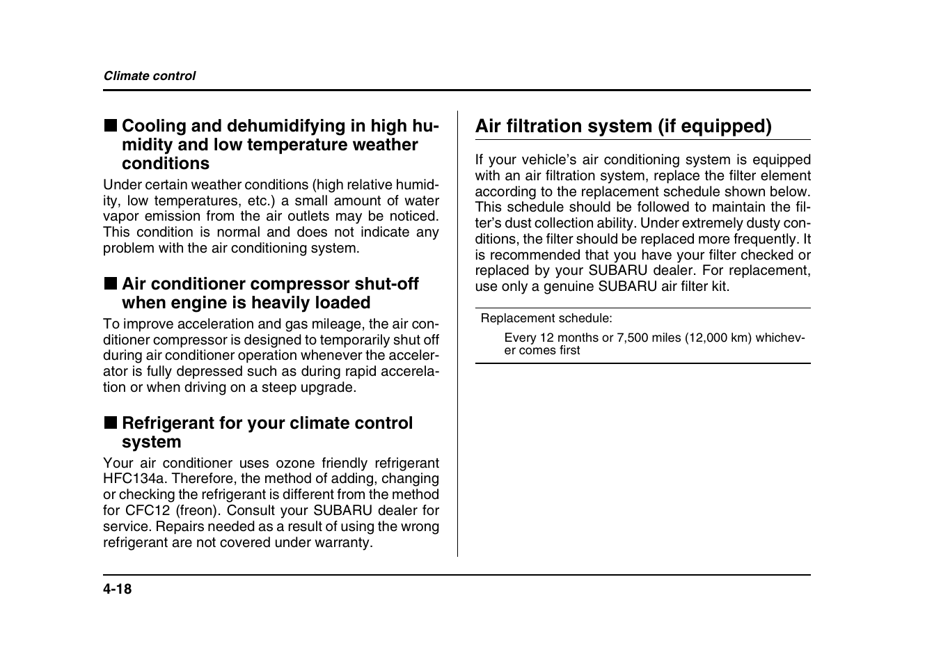 Air filtration system (if equipped) | Subaru 2004 Forester X User Manual | Page 183 / 439