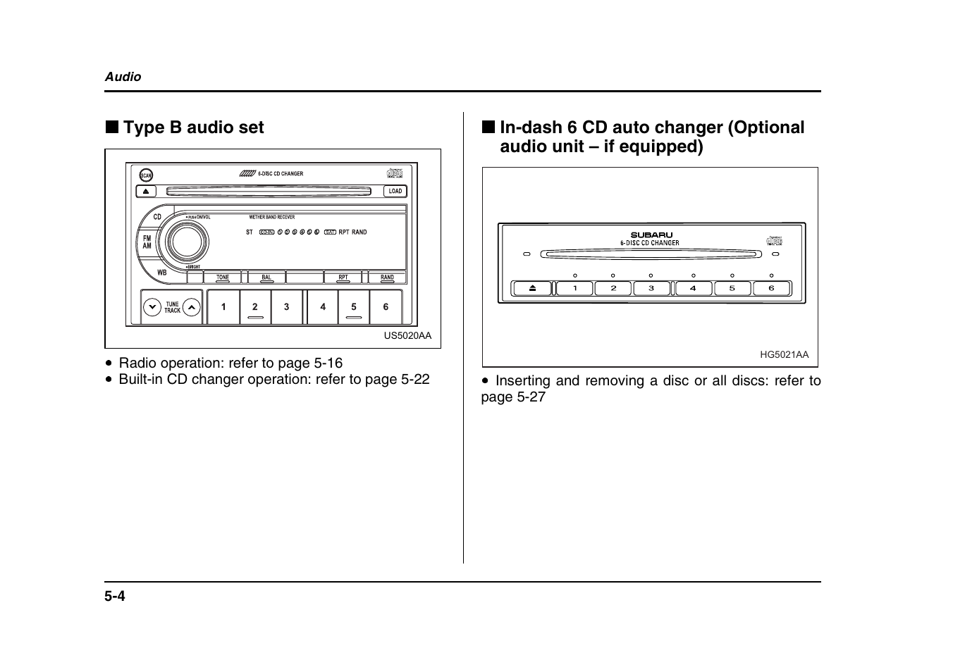 Type b audio set | Subaru 2004 Forester X User Manual | Page 191 / 439