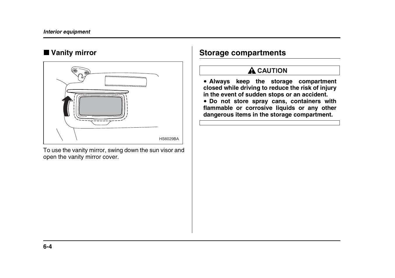 Storage compartments | Subaru 2004 Forester X User Manual | Page 223 / 439