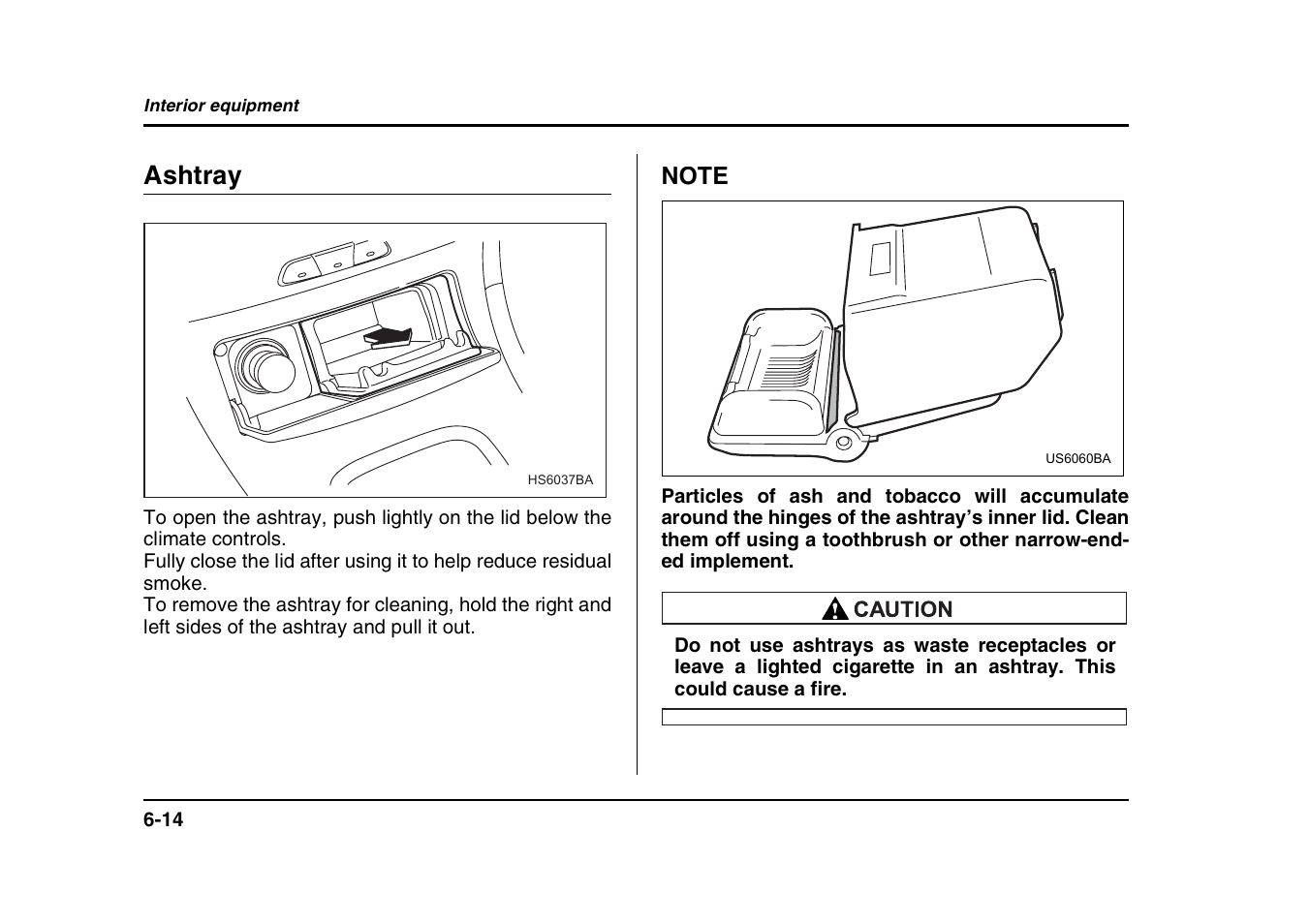 Ashtray | Subaru 2004 Forester X User Manual | Page 233 / 439