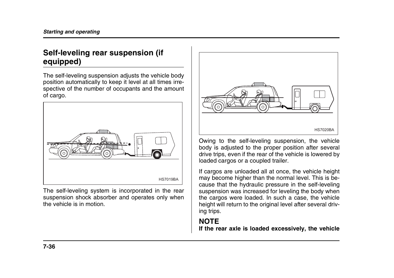 Self-leveling rear suspension (if equipped) | Subaru 2004 Forester X User Manual | Page 277 / 439