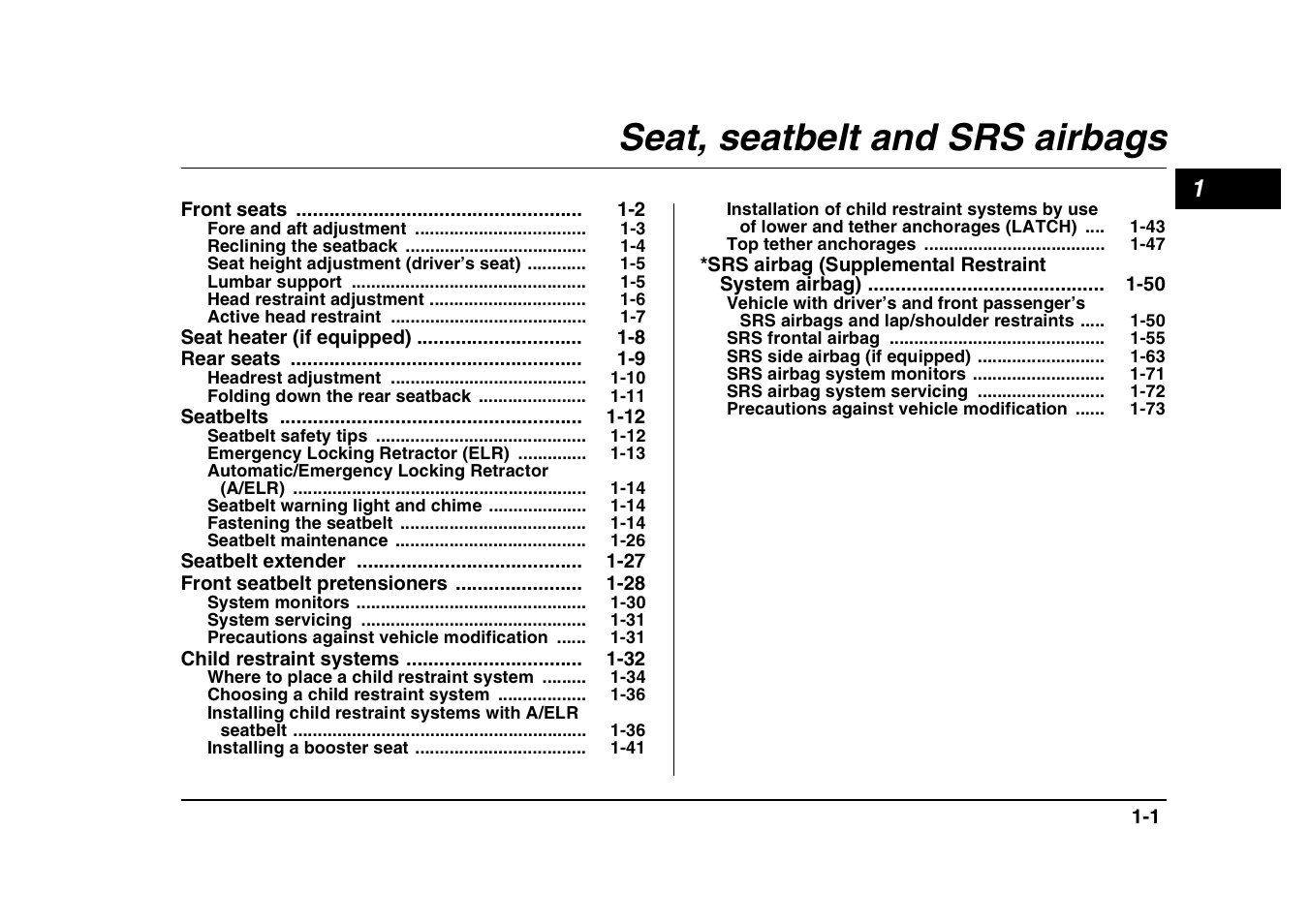 Msa5m0403a_7, Seat, seatbelt and srs airbags | Subaru 2004 Forester X User Manual | Page 28 / 439