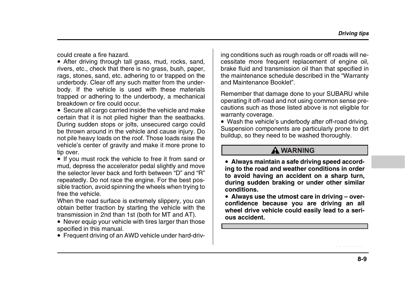 Subaru 2004 Forester X User Manual | Page 288 / 439