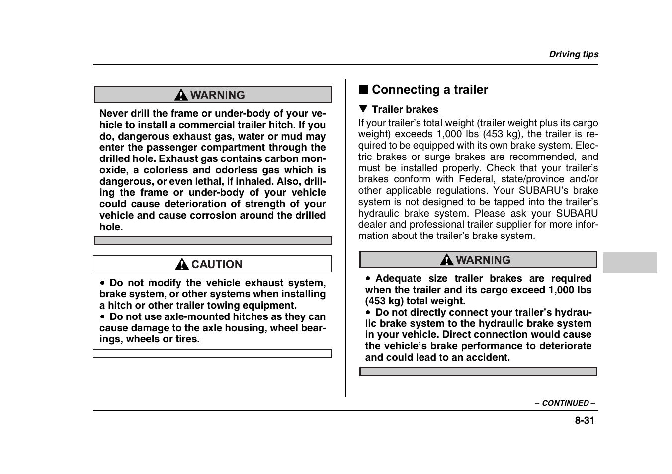 Subaru 2004 Forester X User Manual | Page 310 / 439