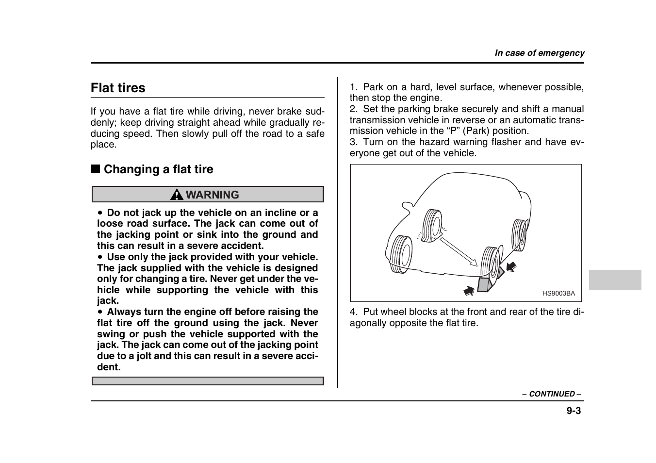 Flat tires | Subaru 2004 Forester X User Manual | Page 318 / 439