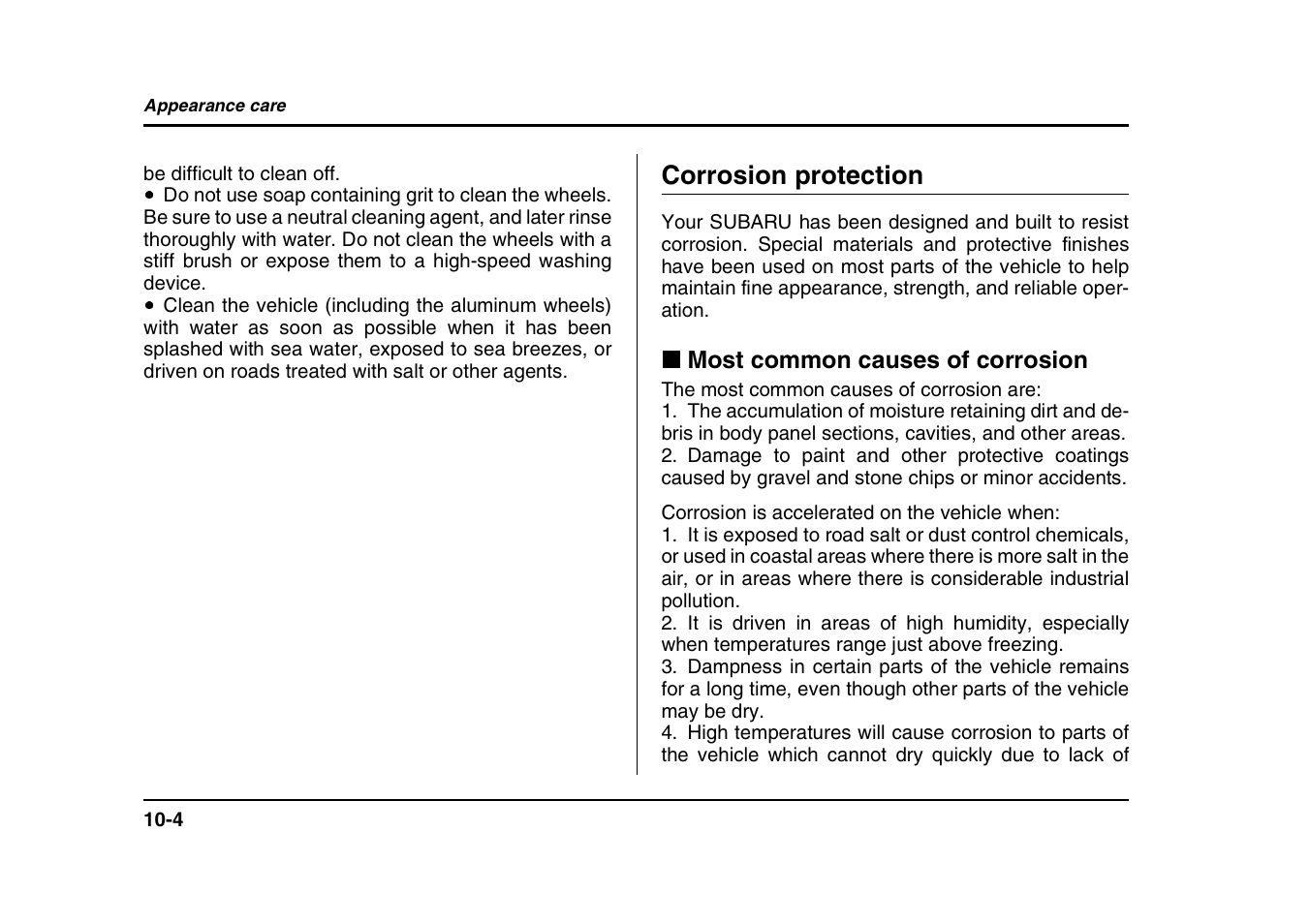 Corrosion protection | Subaru 2004 Forester X User Manual | Page 339 / 439