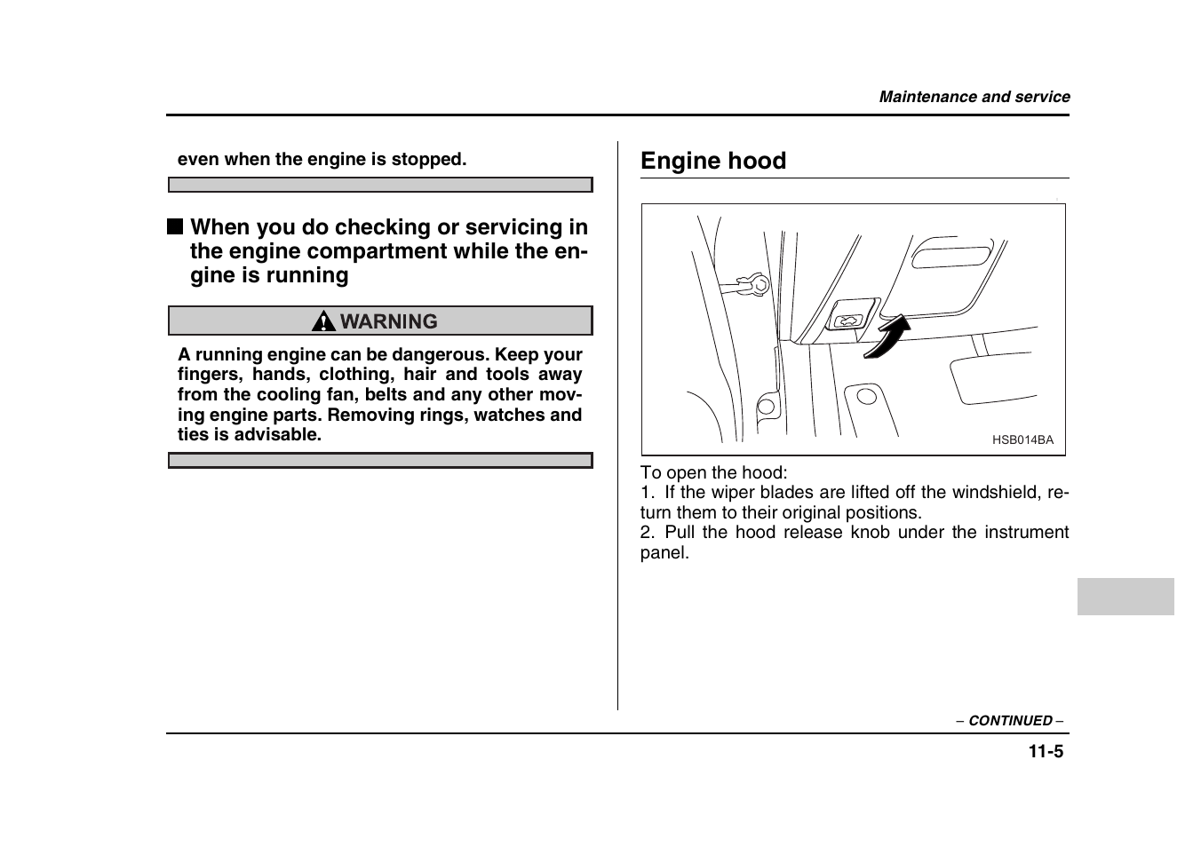 Engine hood | Subaru 2004 Forester X User Manual | Page 348 / 439