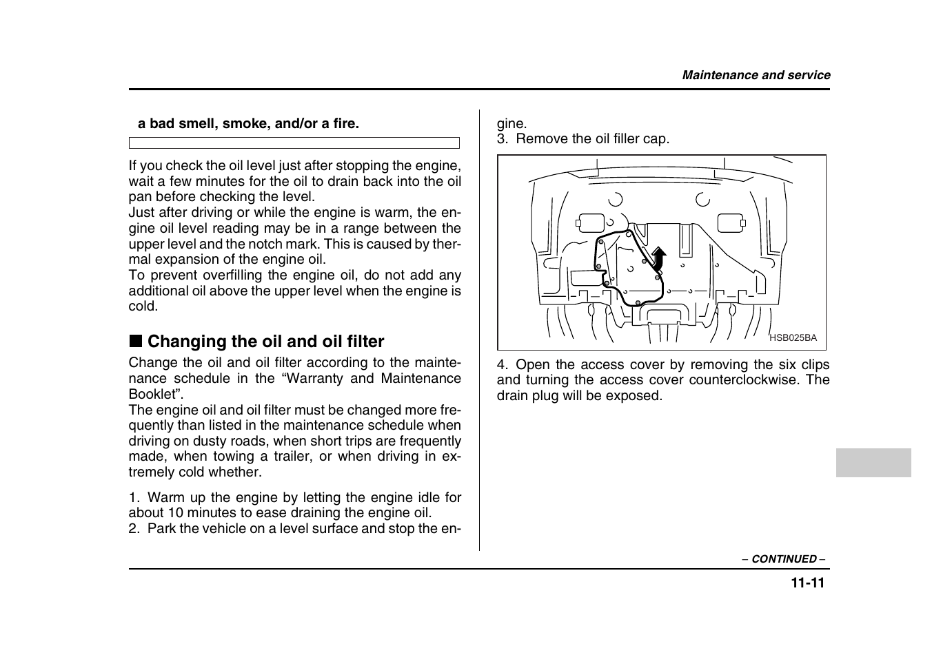 Changing the oil and oil filter | Subaru 2004 Forester X User Manual | Page 354 / 439