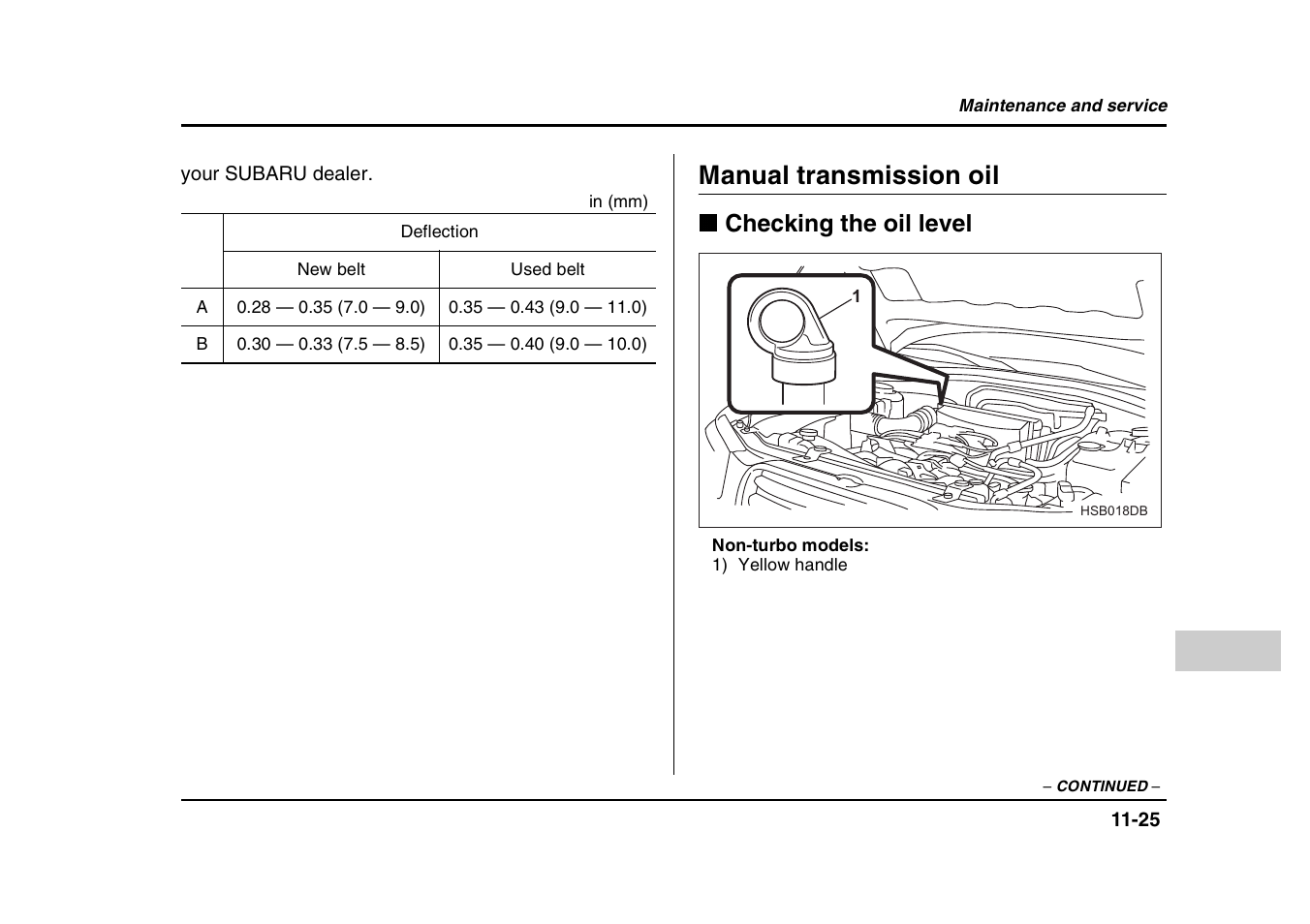 Manual transmission oil, Checking the oil level | Subaru 2004 Forester X User Manual | Page 368 / 439