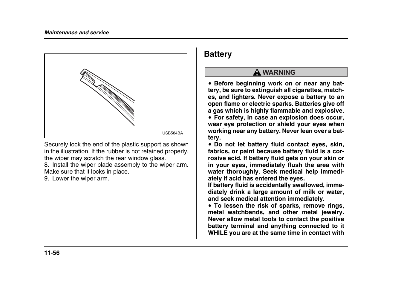 Battery | Subaru 2004 Forester X User Manual | Page 399 / 439