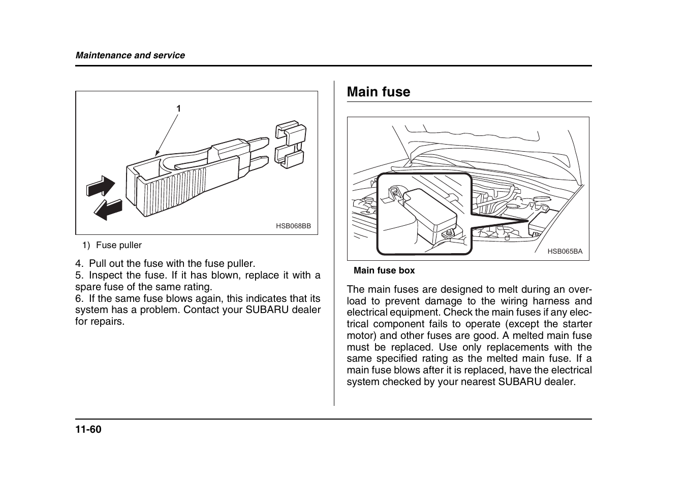 Main fuse | Subaru 2004 Forester X User Manual | Page 403 / 439