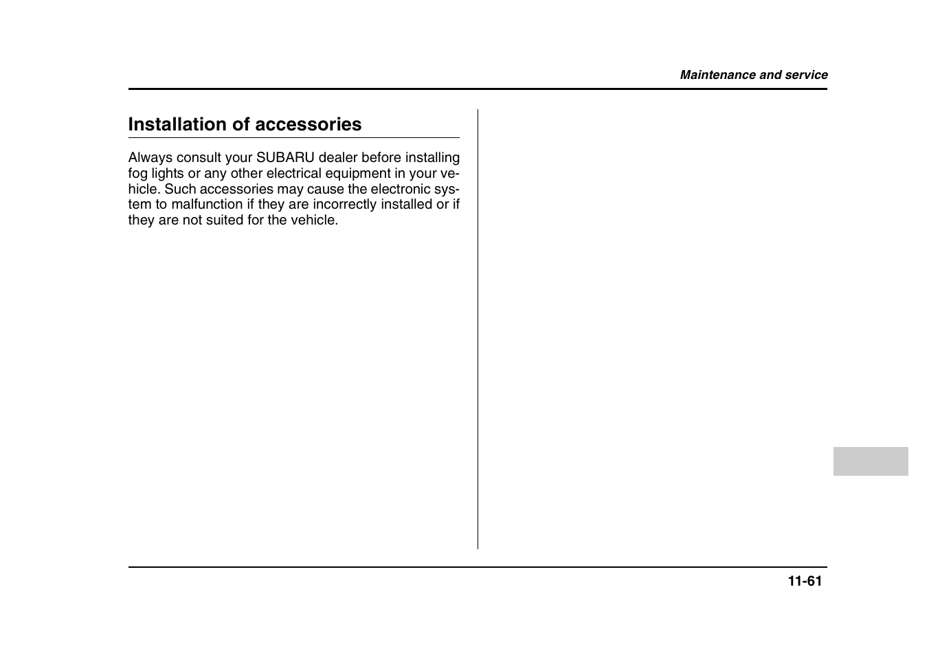 Installation of accessories | Subaru 2004 Forester X User Manual | Page 404 / 439