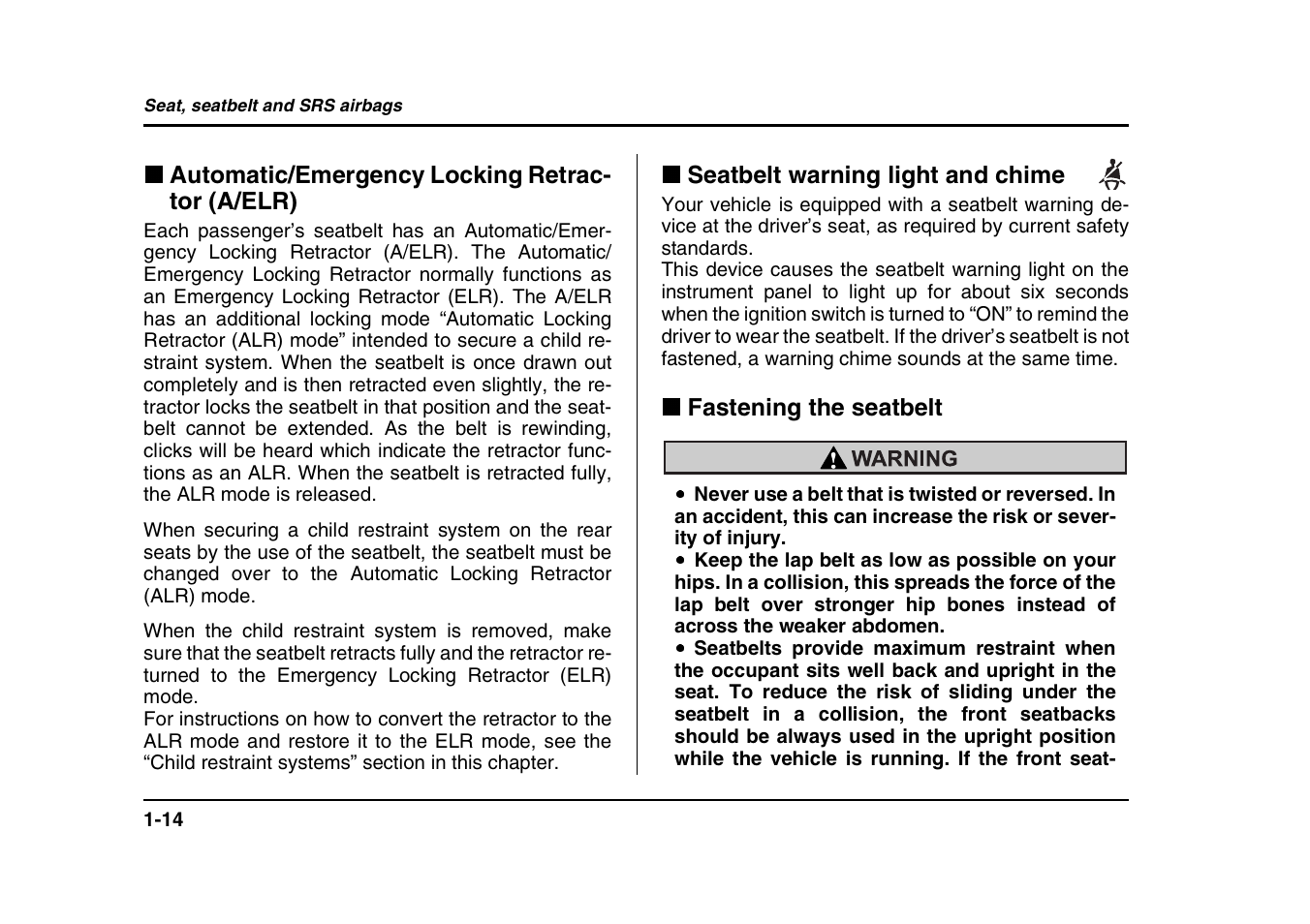 Subaru 2004 Forester X User Manual | Page 41 / 439