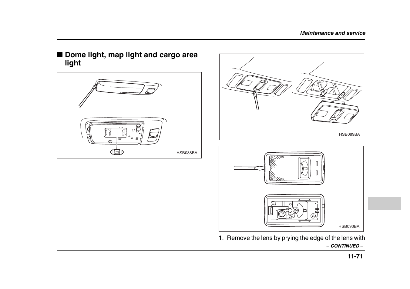 Dome light, map light and cargo area light | Subaru 2004 Forester X User Manual | Page 414 / 439