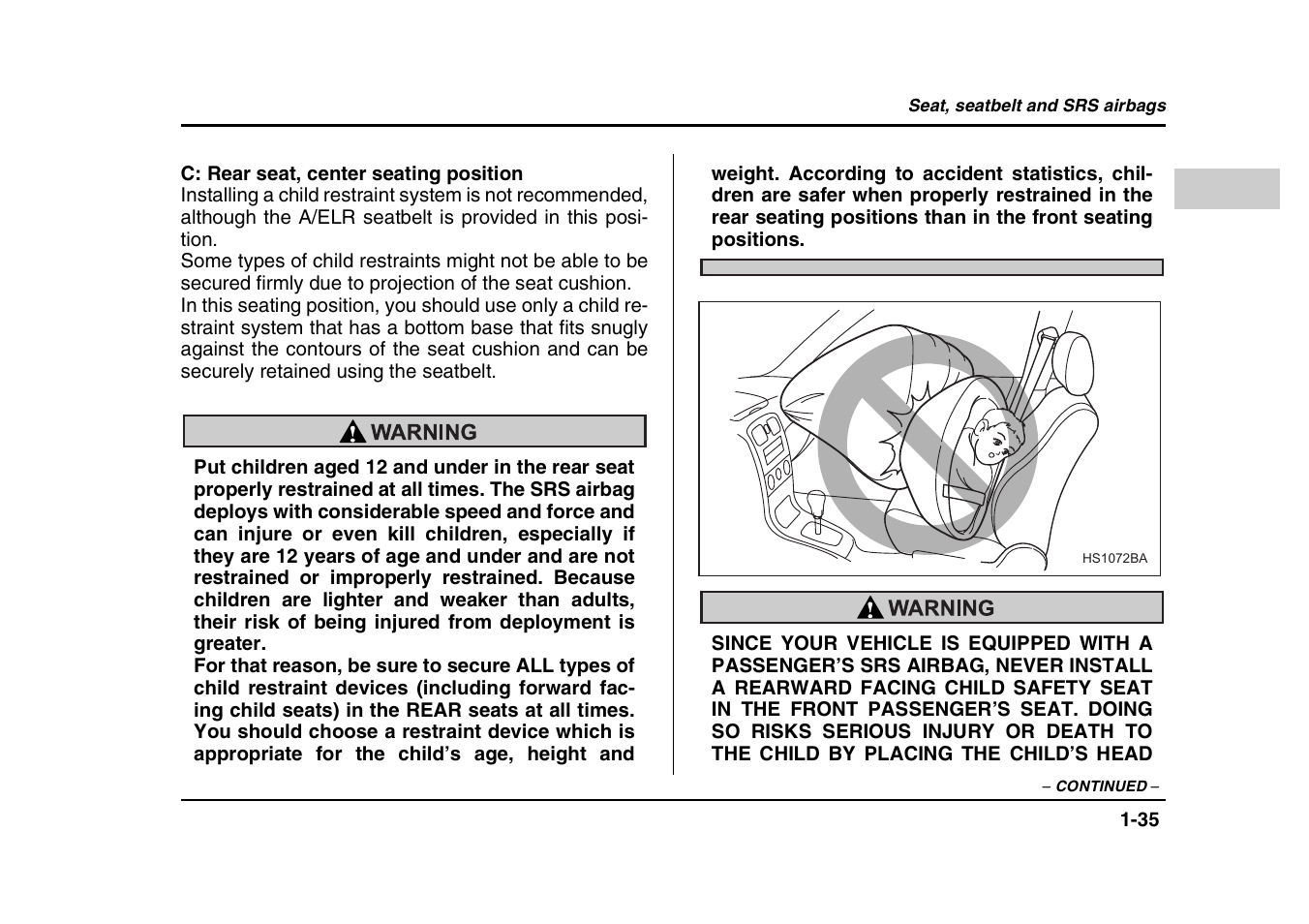 Subaru 2004 Forester X User Manual | Page 62 / 439