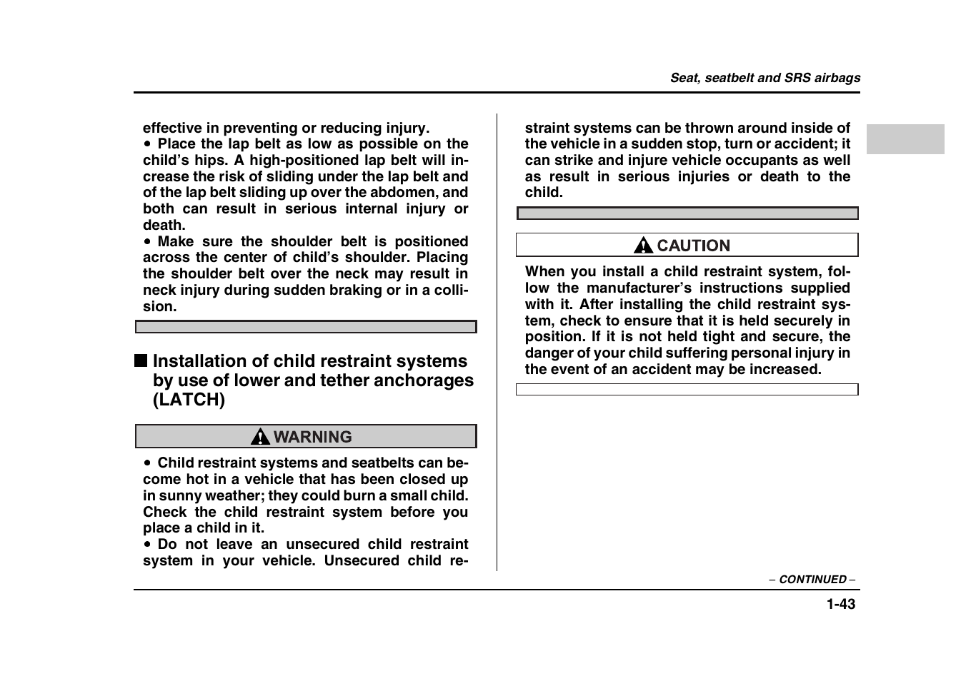 Subaru 2004 Forester X User Manual | Page 70 / 439