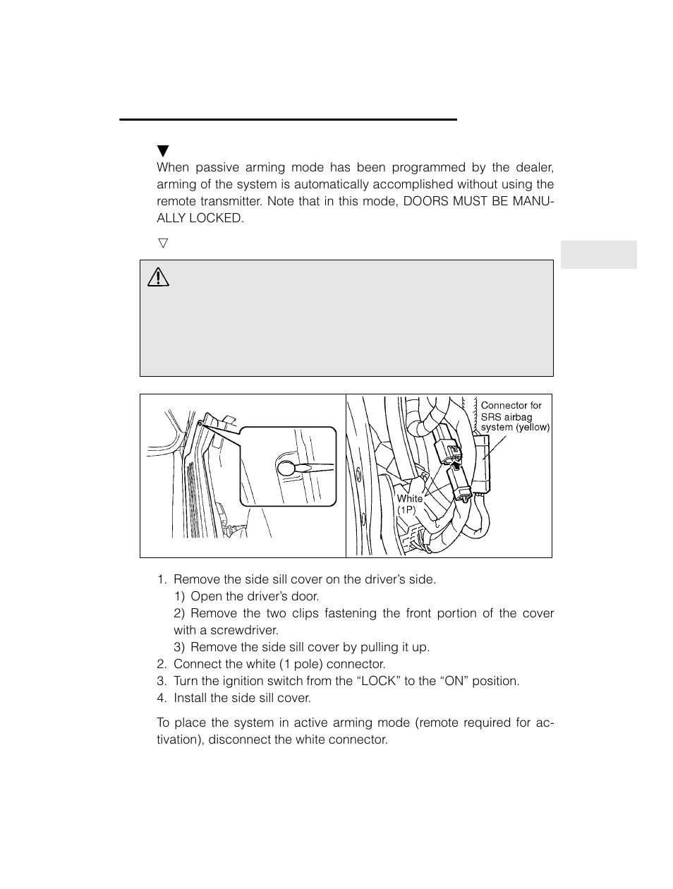 Warning | Subaru 2003 Legacy User Manual | Page 107 / 472