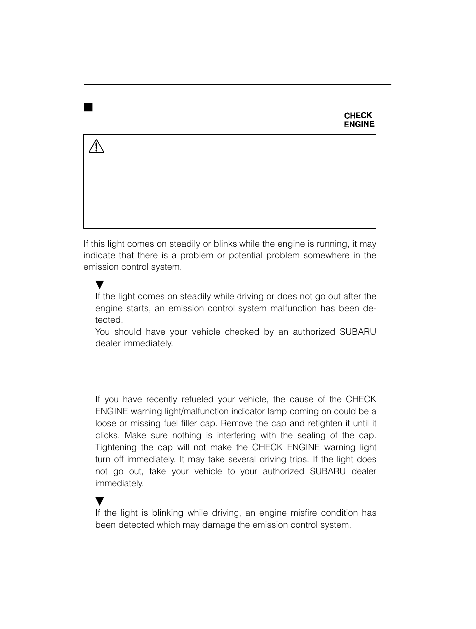 Caution | Subaru 2003 Legacy User Manual | Page 136 / 472