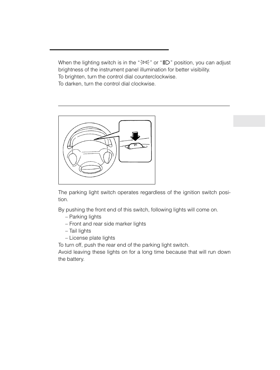 Parking light switch | Subaru 2003 Legacy User Manual | Page 147 / 472
