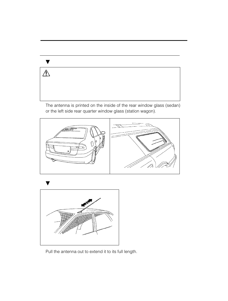 Caution, Antenna system | Subaru 2003 Legacy User Manual | Page 186 / 472