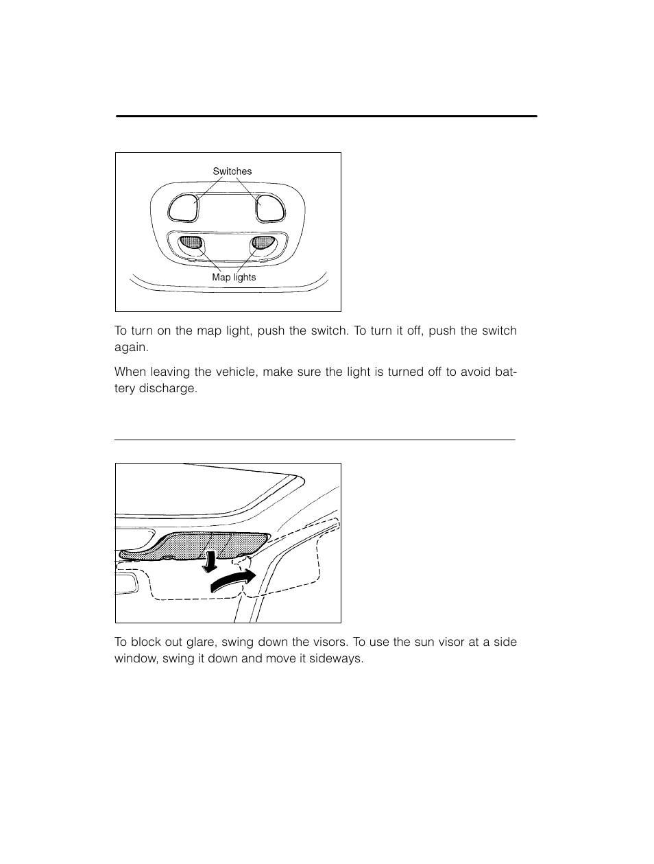 Sun visors | Subaru 2003 Legacy User Manual | Page 228 / 472