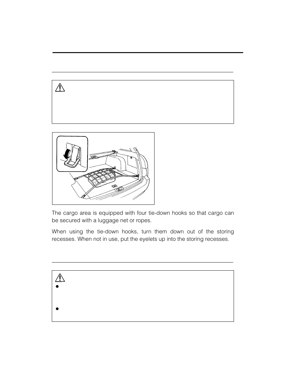 Caution, Convenient tie-down hooks (if equipped), Subfloor storage (if equipped) | Subaru 2003 Legacy User Manual | Page 248 / 472