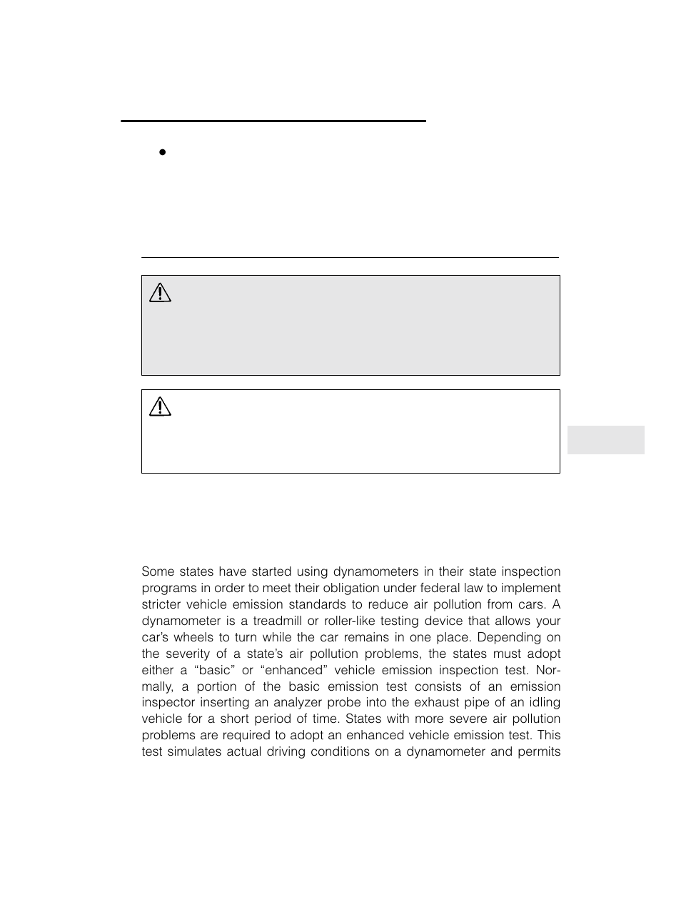 Warning, Caution, State emission testing (u.s. only) | Subaru 2003 Legacy User Manual | Page 257 / 472