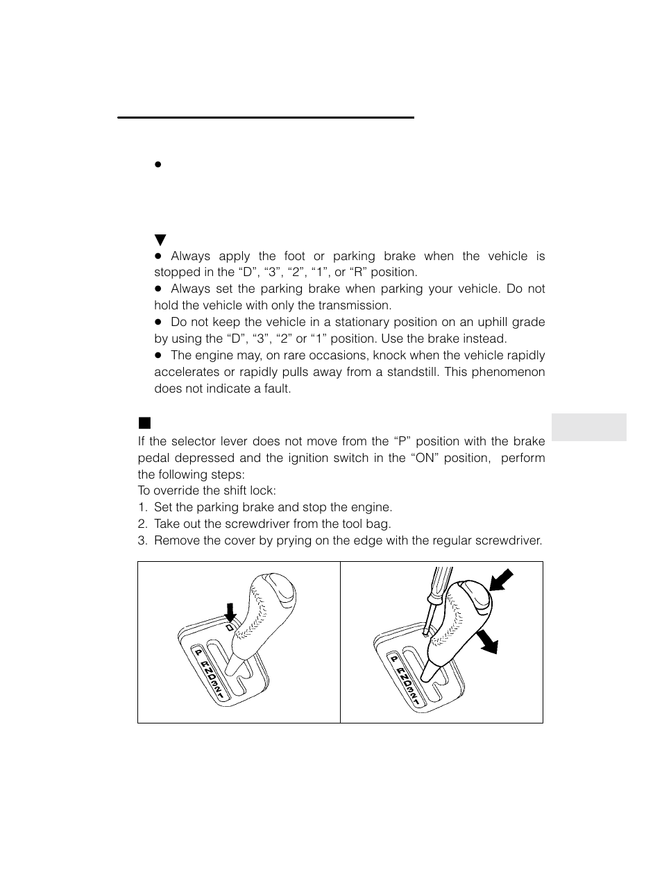 Jshift lock release | Subaru 2003 Legacy User Manual | Page 279 / 472