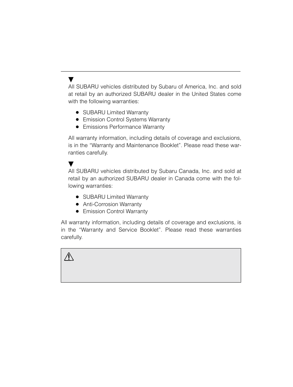 Msa5m0301a_2, Warranties | Subaru 2003 Legacy User Manual | Page 3 / 472
