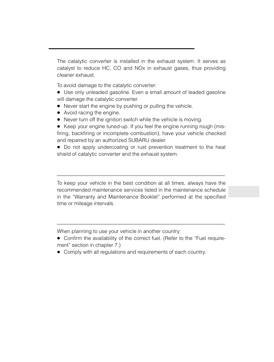 Periodic inspections, Driving in foreign countries | Subaru 2003 Legacy User Manual | Page 303 / 472