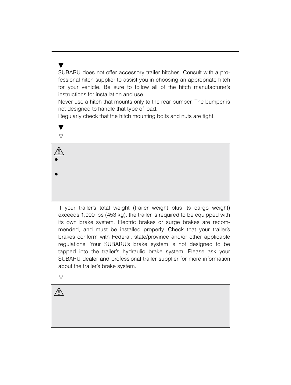 Warning | Subaru 2003 Legacy User Manual | Page 332 / 472