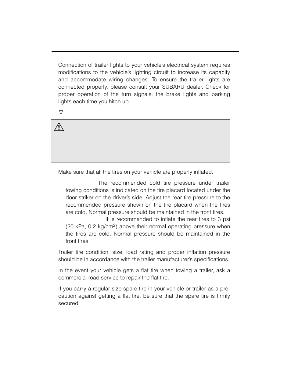 Warning | Subaru 2003 Legacy User Manual | Page 334 / 472