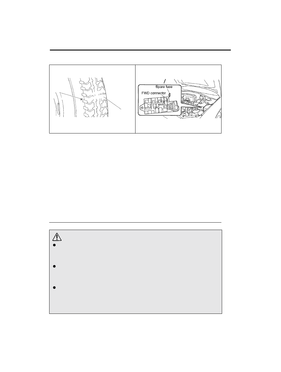 Warning, Flat tires | Subaru 2003 Legacy User Manual | Page 342 / 472