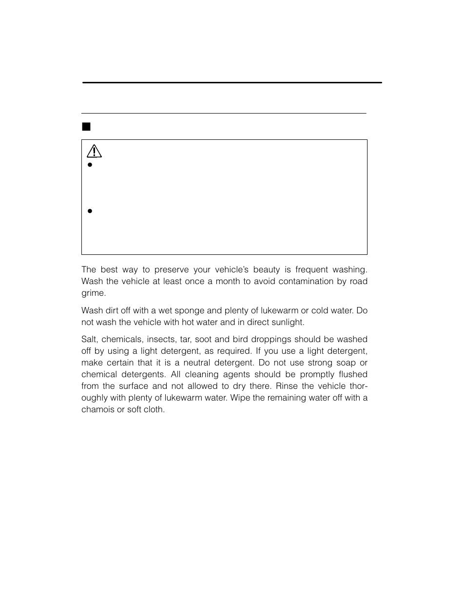 Caution, Exterior care | Subaru 2003 Legacy User Manual | Page 366 / 472