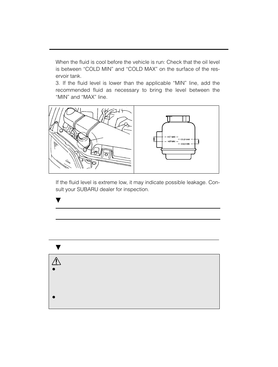 Warning, Brake fluid | Subaru 2003 Legacy User Manual | Page 402 / 472