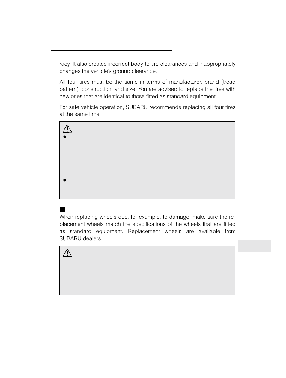 Warning | Subaru 2003 Legacy User Manual | Page 417 / 472