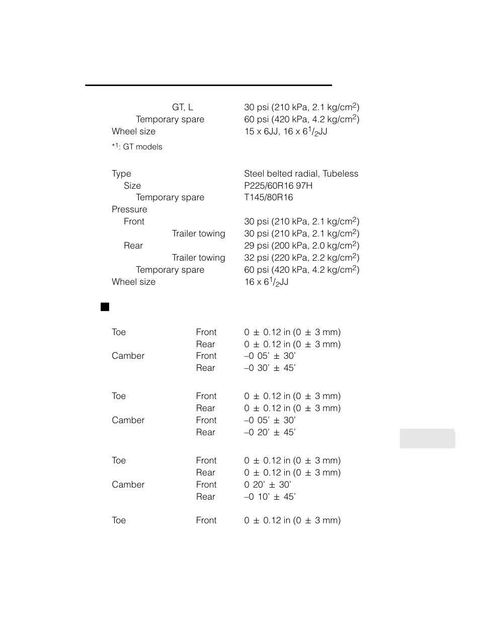 Jwheel alignment | Subaru 2003 Legacy User Manual | Page 445 / 472