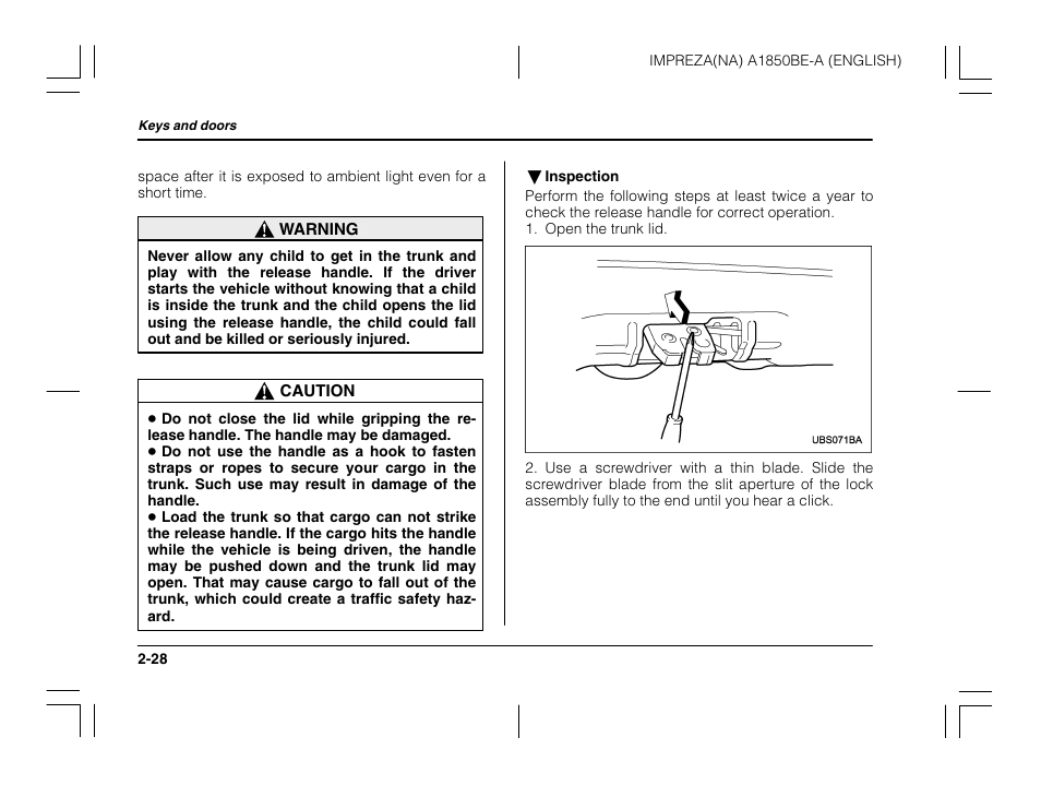 Subaru 2003 Impreza User Manual | Page 119 / 425