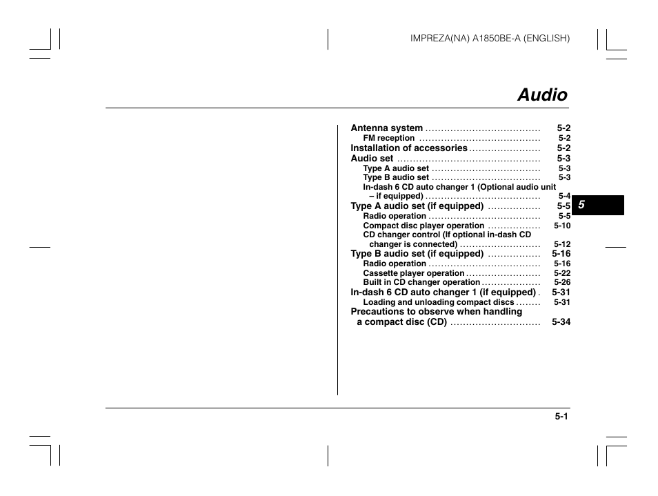Msa5m0303a_12, Audio | Subaru 2003 Impreza User Manual | Page 168 / 425