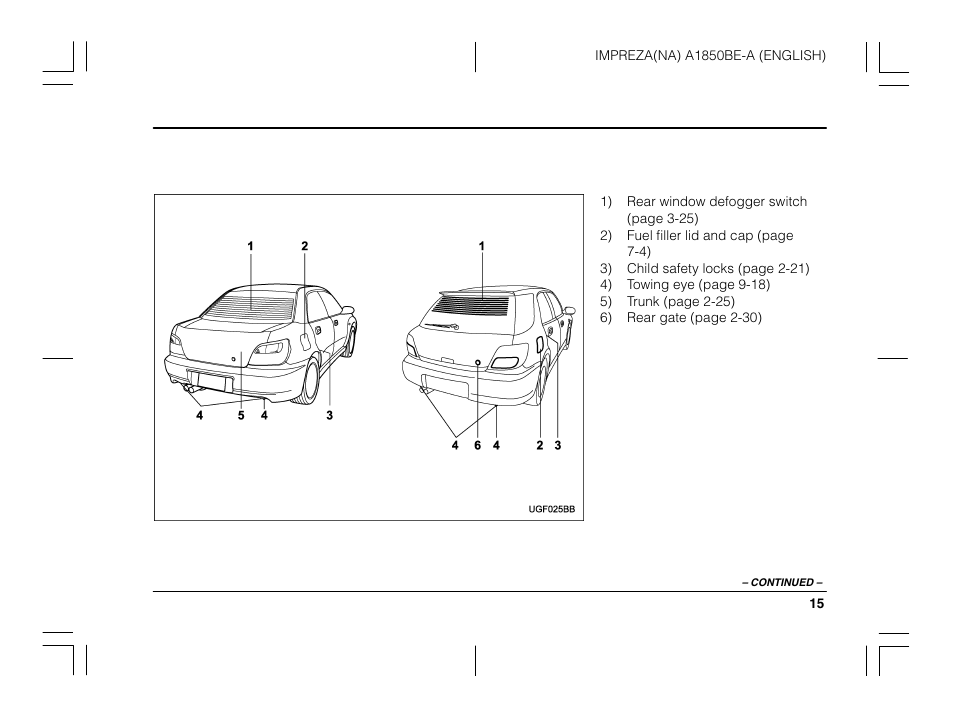 Subaru 2003 Impreza User Manual | Page 18 / 425