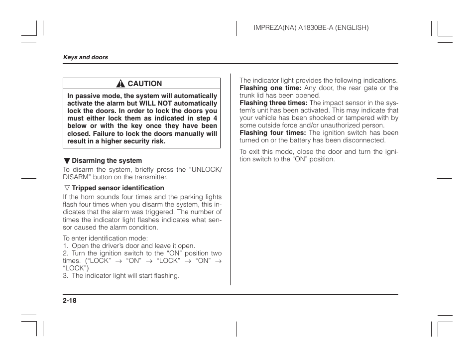 Subaru 2002 Impreza User Manual | Page 103 / 390