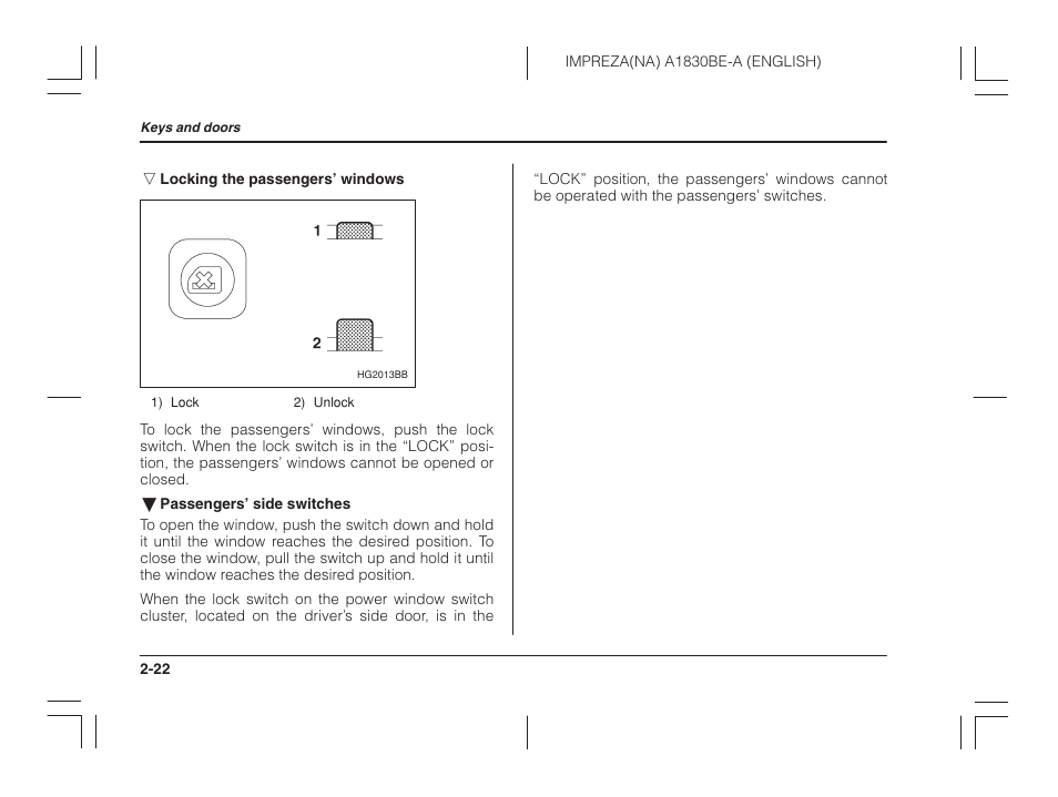 Subaru 2002 Impreza User Manual | Page 107 / 390