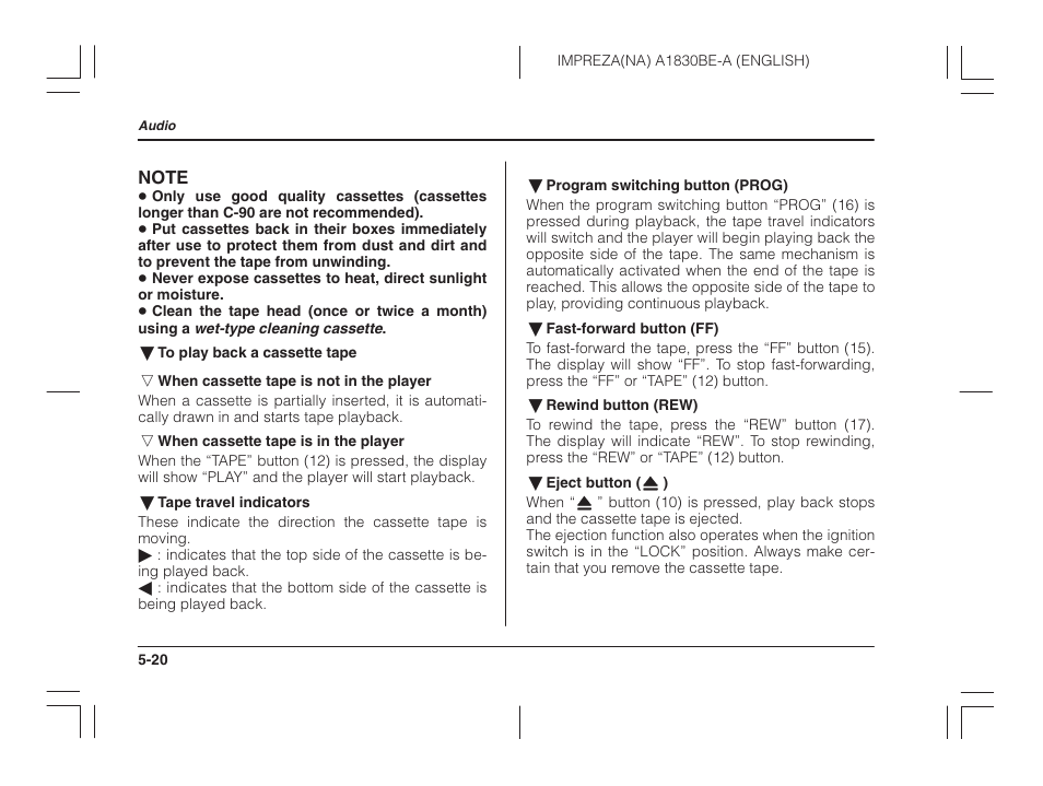 Subaru 2002 Impreza User Manual | Page 177 / 390