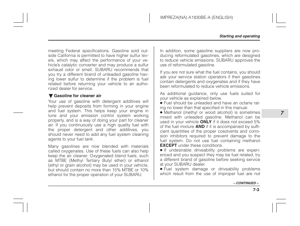 Subaru 2002 Impreza User Manual | Page 204 / 390
