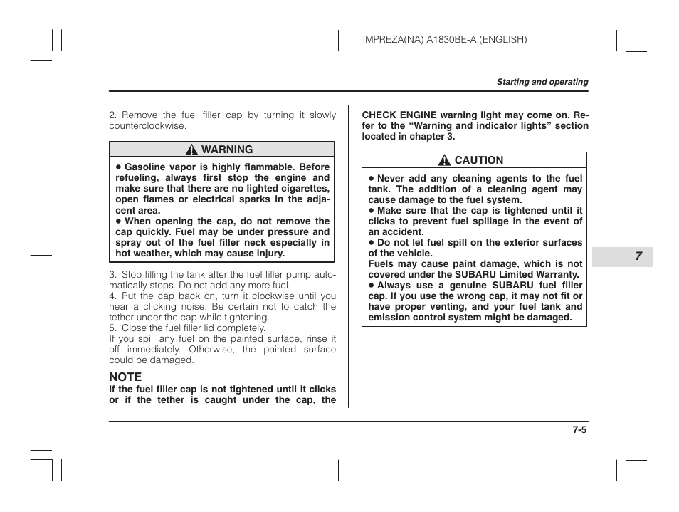 Subaru 2002 Impreza User Manual | Page 206 / 390