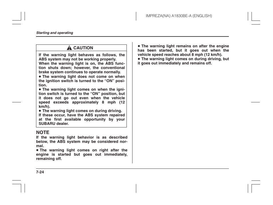 Subaru 2002 Impreza User Manual | Page 225 / 390