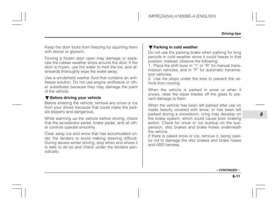 Subaru 2002 Impreza User Manual | Page 242 / 390