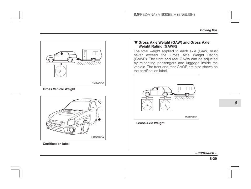 Subaru 2002 Impreza User Manual | Page 260 / 390