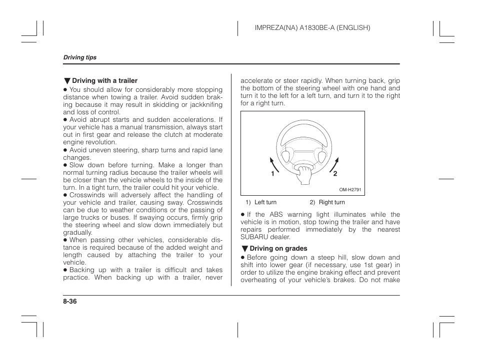 Subaru 2002 Impreza User Manual | Page 267 / 390